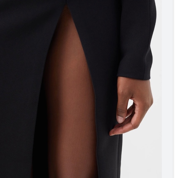 MONOT Black Plunging V-Neck Dress Evening Gown US8 - Picture 11 of 16